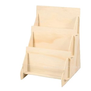 Estante de madera para libros de escritorio, organizador de revistas de 3 niveles para oficina, hogar, ferias de artesanía, expositor de ferias comerciales, soporte de almacenamiento - Product Image 3