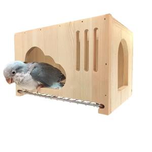 Çıkarılabilir örgü ile katı ahşap kuş yuvası-küçük papağanlar için kolay temiz havalandırılmış tasarım - Product Image 2