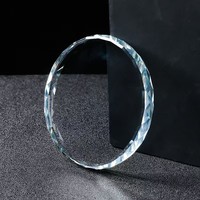 Vente en gros de plaque de base en verre cristal tournesol losange plateau d'accessoires étiquettes de Noël gravure de logo personnalisé pour l'affichage de bijoux