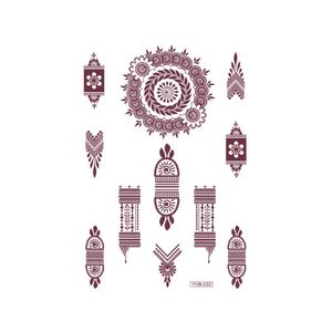 Autocollants de tatouage au henné brun, imperméables, art corporel temporaire, décoration Mehndi pour femmes, mains et bras, motifs floraux traditionnels - Product Image 3
