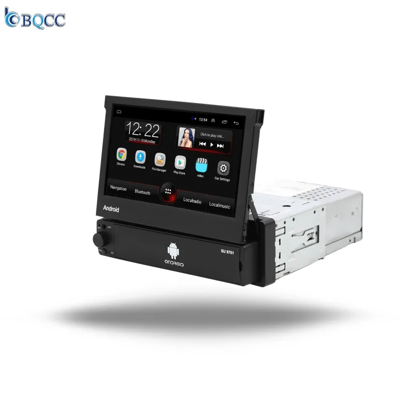 Bqcc 1din android13 xe stereo 1 + 32G/2 + 32G/2 + 64G 7 "tự động có thể thu vào màn hình không dây Carplay GPS navigation Wifi đài phát thanh 9701