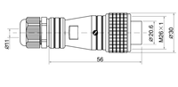 PC24F-10A PC-Rohrkabel-Typ Rückwärts Installierter Stecker 24mm 250V Metall Runder Luftfahrt-Steckverbinder Wasserdicht 6/10/12/19 PIN