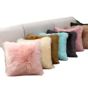 Wholesale Factory Price Modern Soft Fleece Faux Sheepskin Fur Pillow Cushion Cover Throw Pillows