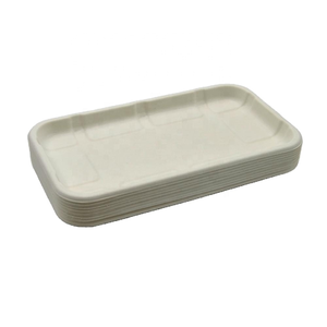 จานสี่เหลี่ยมขนาด 7 นิ้ว ทำจากชานอ้อยธรรมชาติ คุณภาพพรีเมียม ย่อยสลายได้ เหมาะสำหรับโรงอาหาร บริการจัดส่งอาหาร และงานกลางแจ้ง - Product Image 3