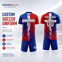 Uniforme de Fútbol Personalizado con Nombre del Equipo, Ropa de Fútbol de Poliéster con Sublimación Completa
