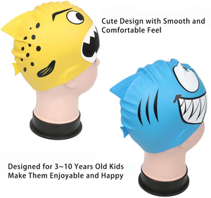 <span class=keywords><strong>Bonnet</strong></span> <span class=keywords><strong>de</strong></span> <span class=keywords><strong>bain</strong></span> en silicone pour enfants Cartoon pour garçons et filles pour enfants âgés pour piscine et spa - Product Image 3