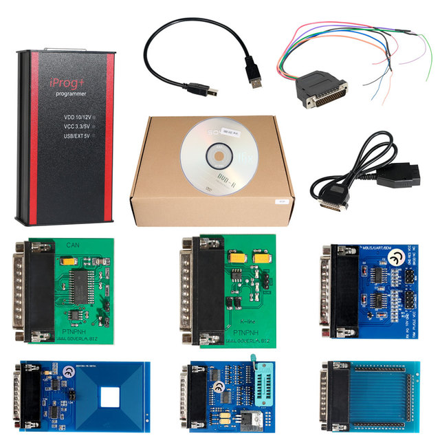 Iprog+ Programmer with 6 Adapters Support IMMO SRS Reset and Many Functions