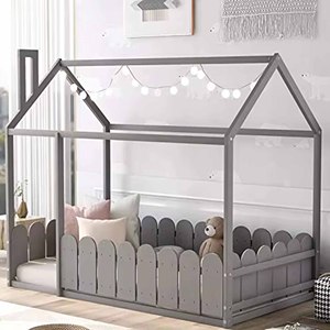 Eco-friendly <b>Wood</b> Modern Farmhouse Style <b>Wood</b> Kids Bedroom House <b>Bed</b> Literas Para Ninos <b>Solid</b> <b>Wood</b> Floor <b>Bed</b> - Product Image 3