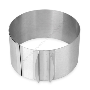 แม่พิมพ์อบขนมสแตนเลสขายส่ง สำหรับงานวันเกิด งานแต่งงาน อุปกรณ์ตกแต่งขนมเค้กในครัว แหวนมูสปรับขนาดได้ รูปทรงกลม - Product Image 1