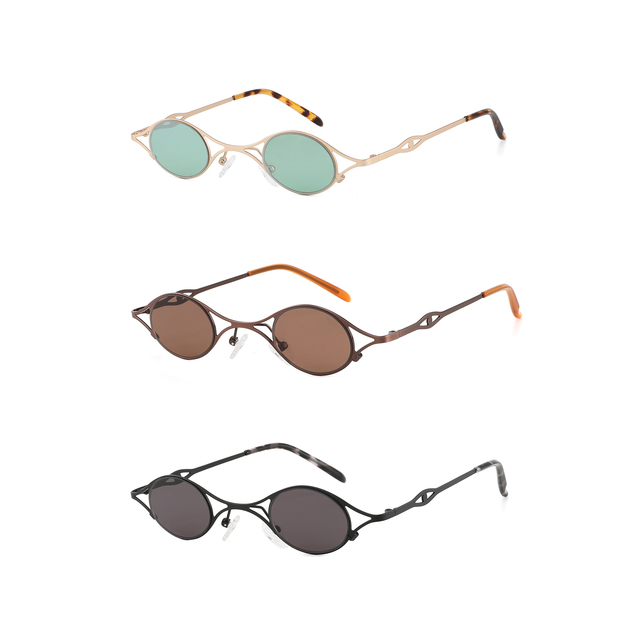 2025 Trending Customized by Customers Mysterious Small Oval Metal Frame Fashion Women Men Sunglasses