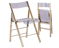 Chaise de salle à manger pliante en acier inoxydable, design contemporain portable pour hôtel, mariage, fête, salon, appartement