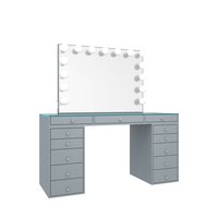 Ensemble de coiffeuse moderne en bois pour chambre à coucher avec plateau de rangement PlayStation et unités de rangement à tiroirs