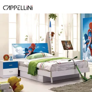 最新设计儿童卧室家具豪华卡通儿童木床男孩现代儿童床女孩