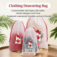 Pochette à cordon en microfibre, cuir synthétique, transparente, imperméable, pour vêtements, chaussettes, emballage, sac de rangement pour garçons, Zhejiang