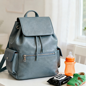 Nhà Sản Xuất Tùy Chỉnh Vegan Da Tã Ba Lô Đa Chức Năng PU Da Mẹ Ba Lô Với Cách Điện Túi Chai - Product Image 5