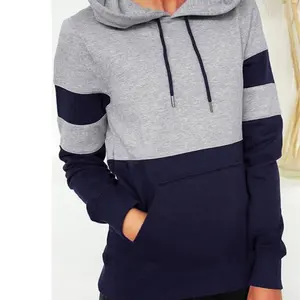 Diskon besar hoodie serut wanita lengan panjang warna Solid longgar warna blok