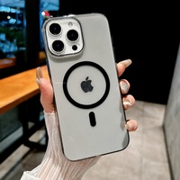 Carcasa Ultrafina de PC Color Hielo para iPhone 17 16 15 14 13 12 Pro Max Mini, Magnética, Antiamarilleo, Sensación de Teléfono Desnudo