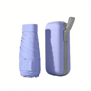 Mini parapluie capsule pour femme, parapluie de poche portable pour filles, parapluie pliable 5 sections, protection UV, parapluie pare-soleil avec étui - Product Image 1