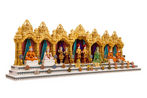 Big BAPS Shri Swaminarayan <b>Mandir</b> Satsang & Community Prayer Halls Traditional Teak Wood Durable Golden Arch Design - Product Image 2
