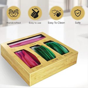 Organizador de Bolsas de Alimentos de Bambú para Cajón de Cocina, Soporte para Bolsas de <span class=keywords><strong>Solimo</strong></span>, Glad, Hefty Gallon, Sándwiches y Bocadillos - Product Image 6