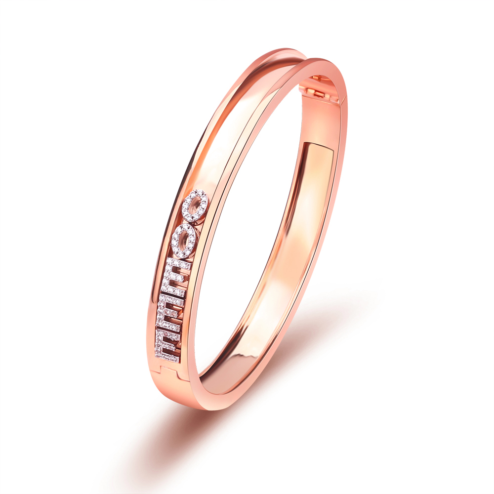 Bracelet en or rose sans lettres
