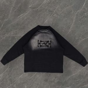 Sudadera Extra Grande de Algodón Vintage con Cuello Redondo para Hombre, Sudadera con Logotipo Personalizado Estampado, Lavada al Ácido - Product Image 2