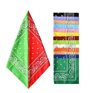 Atacado Promoção Multifunções Logotipo Personalizado Colorida Poliéster Algodão Esportes Quadrado Headwear Cachecol Clássico Paisley Bandana