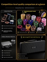 Ensemble complet de jetons de poker Texas Hold'em personnalisés, jetons de style casino, jetons personnalisés assortis, design double face