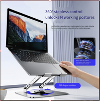 Support de refroidissement pour ordinateur portable tout en métal durable avec deux ventilateurs rotatifs, base de support pour tablette pour une utilisation au bureau et en classe.