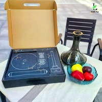 Set Hookah Shisha Geometri Techno Stainless Steel Asli Rusia untuk Pesta, Klub, Luar Ruangan, Pantai, Berkemah, Merokok Shisha Chicha