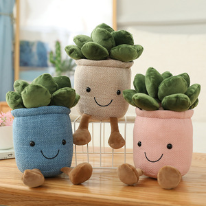 Ornements créatifs en peluche en forme de plantes succulentes et de tulipes artificielles en pot, décorations pour la maison, le bureau et le salon, poupées en peluche pour filles Super - Product Image 3