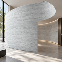 Revêtement mural flexible en pierre souple, texture travertin naturel, style MCM, léger, pour murs courbes, intérieur et extérieur