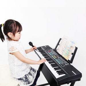 Clavier électronique pour enfants, 61 touches, instrument de musique pour débutants de 3 à 7 ans, piano multifonctionnel avec support et - Product Image 2