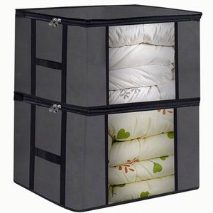 Bolsa de Almacenamiento de Edredones de Gran Capacidad, Bolsa Plegable con Ventana Transparente, Organizador de Almacenamiento de Ropa, Mantas y Ropa de Cama - Product Image 1