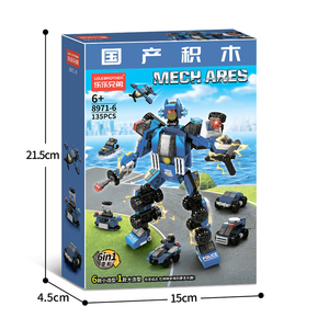 Creator 6 en 1 Super Robot juego de bloques de construcción con coche/camión/avión/vehículo DIY construcción Mech Warrior juguete para regalo para niños - Product Image 4
