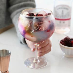 En gros Usine Stocké Pas Cher Irisé Slogan Lustre <span class=keywords><strong>Gin</strong></span> Verre À Vin - Product Image 2