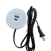 Chargeur USB-A USB-C encastré pour panneau 60 mm, 10W PD 2.0, découpe 42-48 mm, hauteur 45 mm, pour meubles, ordinateurs, écouteurs, montres connectées