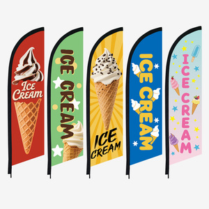 Dessert & Food Advertising Summer Beach Banner Outdoor Event Decoration Without Pole Can Be Customized ICE CREAM Feather Flag