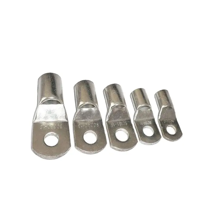 SC Type Electric Power Terminals Connector Lug Crimp Cable Lugs Standard Battery Lug Tinned Copper T2 Copper IEC Tin Plated