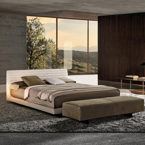 Meubles de chambre à coucher Lit double en bois <span class=keywords><strong>Literie</strong></span> en tissu Queen King Size Lit en bois avec cadre - Product Image 4