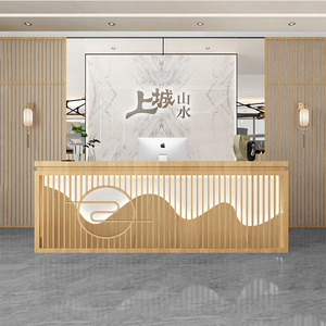 Fiberglass Hotel Lobby Reception Desk Luxury Front Desk Art Shape for Beauty Salon Club - Product Image 2