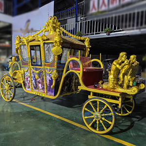 รถท่องเที่ยวไฟฟ้ารูปปั้นราชวงศ์สีทองสั่งทำได้จากโรงงาน - Product Image 5
