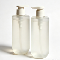 Botol Pompa Sampo PET Matte Frosted 300ml 400ml 500ml 1L Kemasan Pompa Putih Plastik Kosong untuk Kondisioner Rambut, Sabun Mandi, Losion
