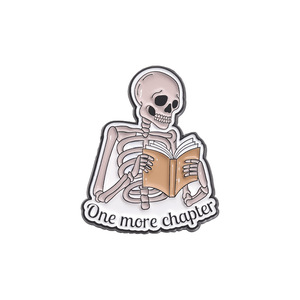 Funny Skeleton Reading Series Enamel Pin Collection <strong>Book</strong> Lover Accessories Let <strong>Me</strong> Read in Peace Literary Gift Pin Bulk Wholesale - Product Image 1