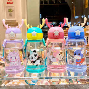 2025 Wholesale Popular Cute 500ml clear Plastic <b>Water</b> <b>Bottle</b> Kids Children Strap - Product Image 2