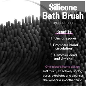 Nouvelle Brosse Exfoliante Premium en Silicone pour le Corps, le Dos, le Visage et le Cuir Chevelu – Brosse de Douche en Silicone Noir - Product Image 3