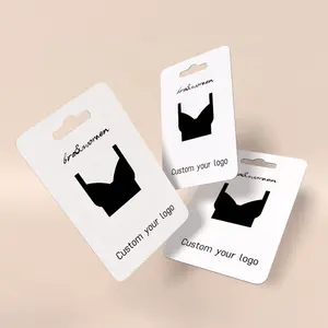 Produsen Garmen Tag Sertifikat Dilapisi Kertas Hangtag Kartu Pvc Menggantung Pakaian Tag untuk Bra Pakaian Dalam