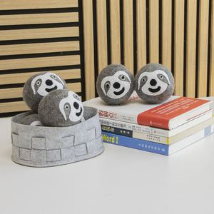 Boules <span class=keywords><strong>de</strong></span> séchage en <span class=keywords><strong>laine</strong></span> faites à la main, nouveauté, avec motifs paresseux, <span class=keywords><strong>pingouin</strong></span>, panda, cœur, adoucissantes écologiques réutilisables pour la maison et la vente au détail - Product Image 5