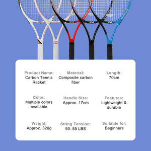 <span class=keywords><strong>Raquette</strong></span> de tennis en fibre de carbone durable, <span class=keywords><strong>raquette</strong></span> de tennis pour débutants, <span class=keywords><strong>raquette</strong></span> de tennis pour un seul joueur en plein air, antidérapante, absorbant les chocs - Product Image 6