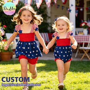 Conjuntos <span class=keywords><strong>de</strong></span> <span class=keywords><strong>Ropa</strong></span> para Niñas del 4 <span class=keywords><strong>de</strong></span> Julio, <span class=keywords><strong>Ropa</strong></span> <span class=keywords><strong>de</strong></span> Verano para Niños con Tela Personalizada y Bordado - Product Image 2